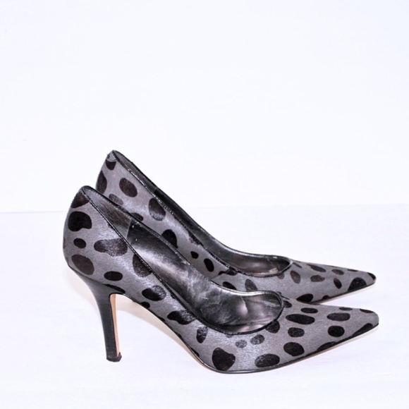 Nine West Black and Gray Cowhide Leopard Heels Size (5.5) - Picture 8 of 8